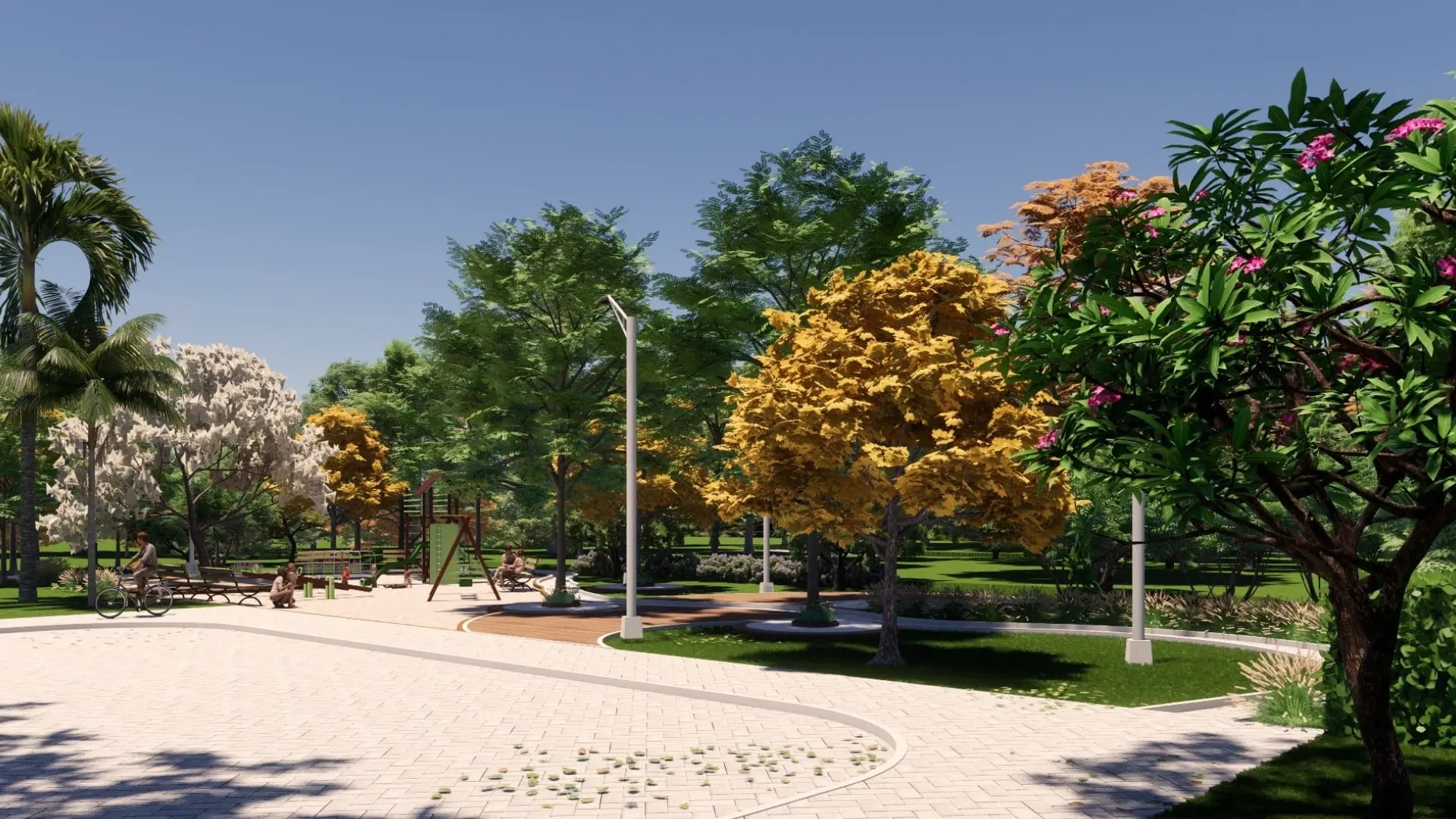 Rua residencial planejada no Loteamento Laranjeiras