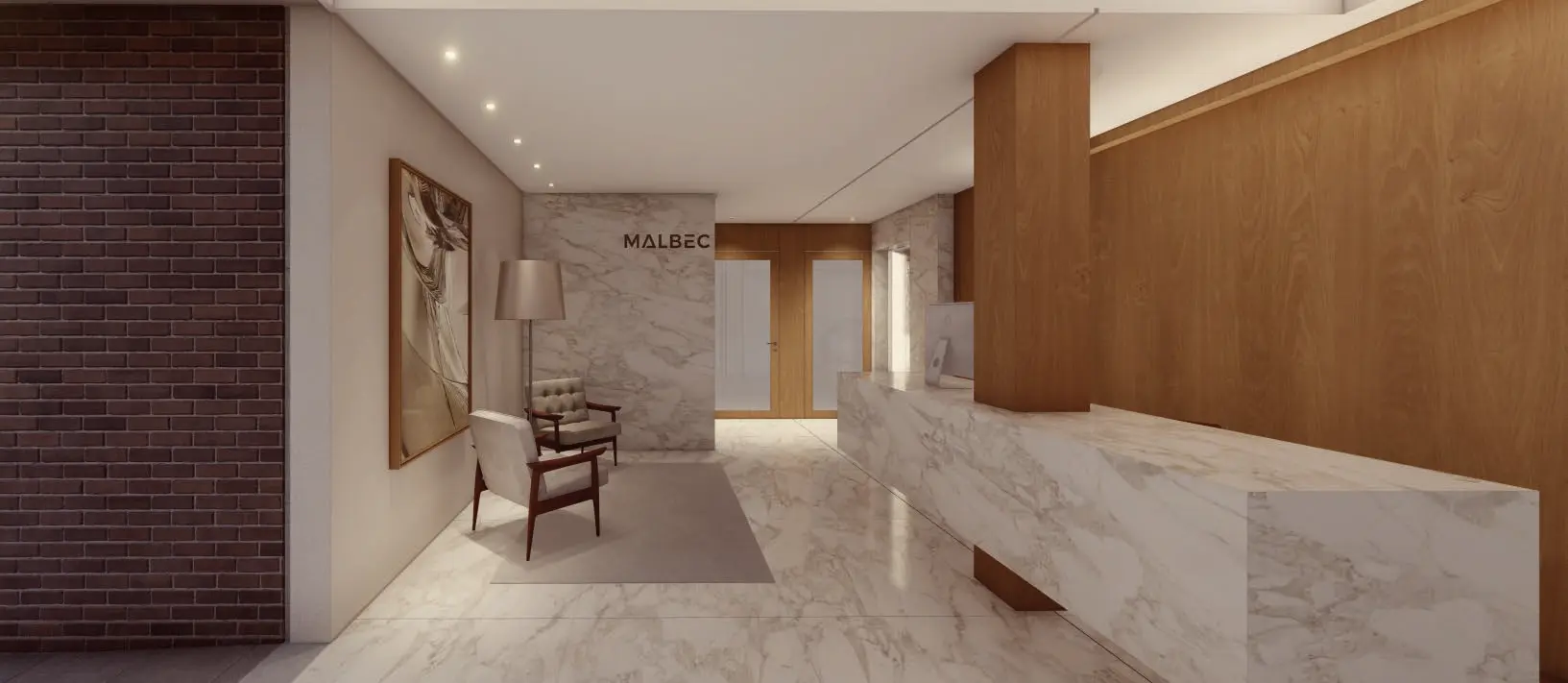 Hall de entrada do Residencial Malbec