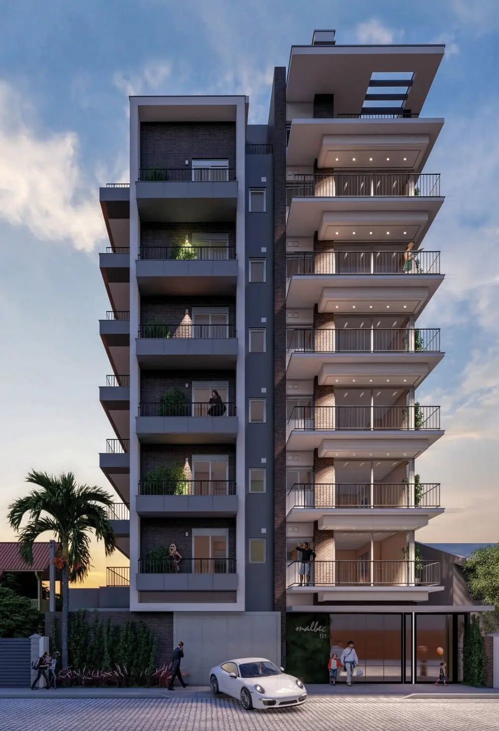 Arquitetura contemporânea do Residencial Malbec