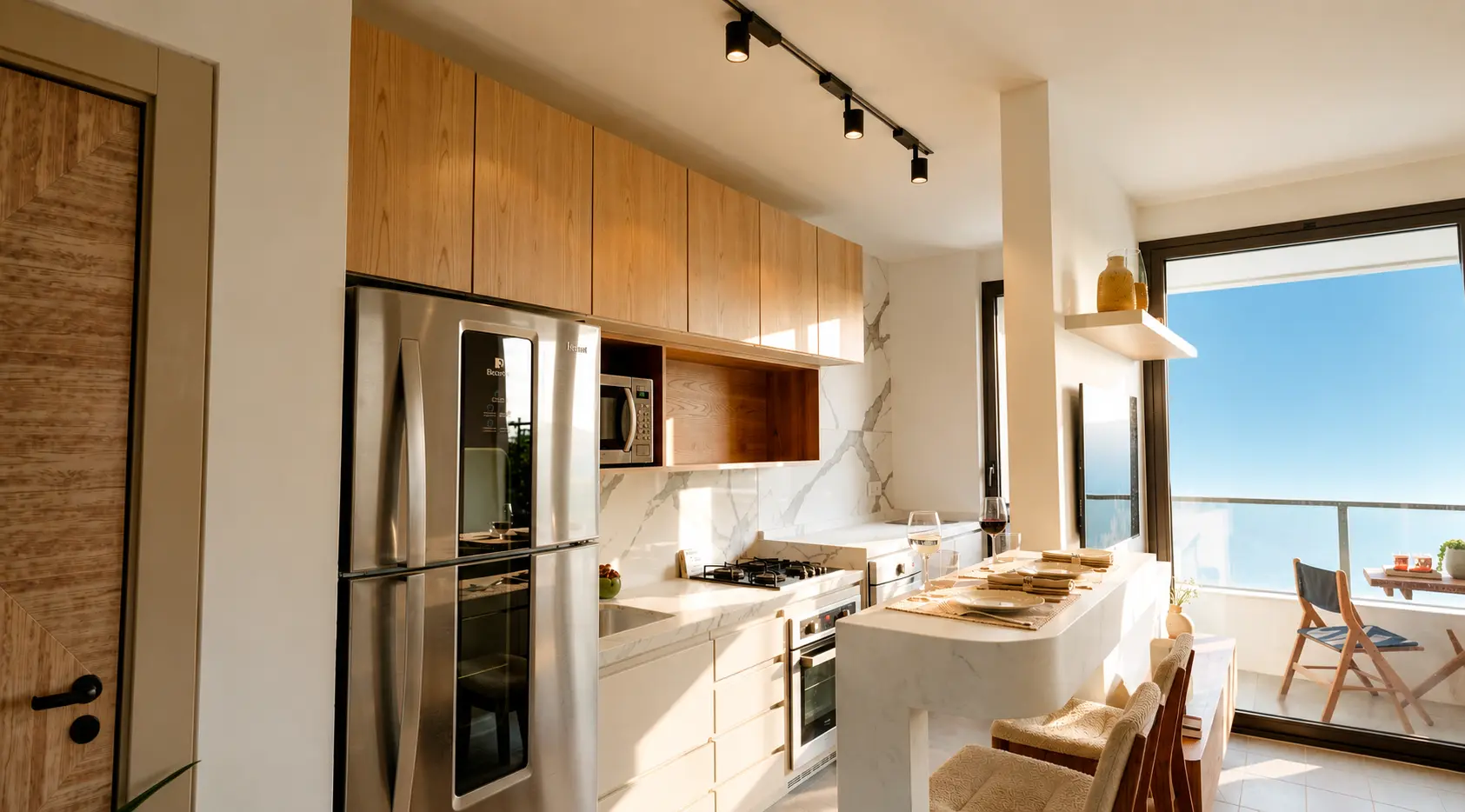 Cozinha do apartamento com dois dormitórios
