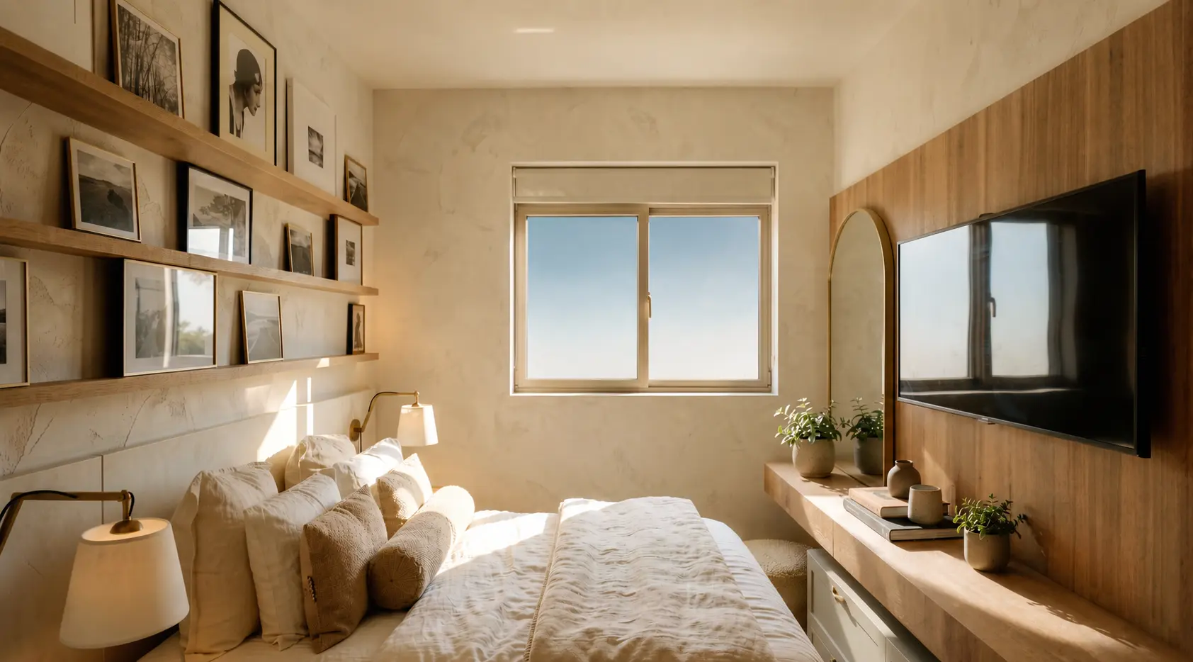 Suíte do apartamento com três dormitórios